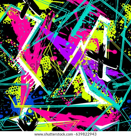 Abstract Seamless Geometric Pattern For Girls Textile Clothes Grunge Urban Repeated Backdrop Abstract Seamless Geometric Pattern For Girls Textile Clothes Grunge Urban Repeated Backdrop