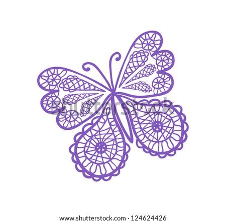 Download Violet Lace Butterfly Stock Vector 124624426 - Shutterstock