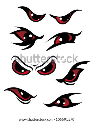 Danger Red Eyes Set Isolated On Stock Vector 103071878 - Shutterstock