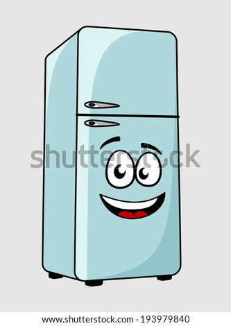 Cartoon Character Refrigerator Fridge Smiling Face Stock Illustration ...