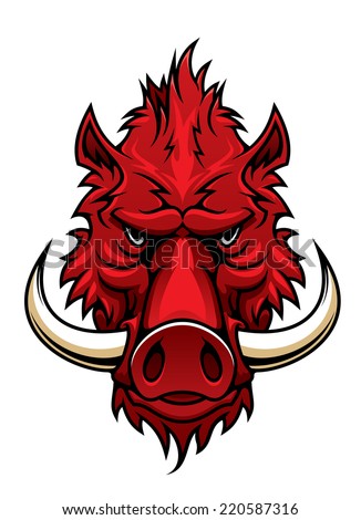 Red Boar Head Tattoo Sport Team Stock Vector 220587316 