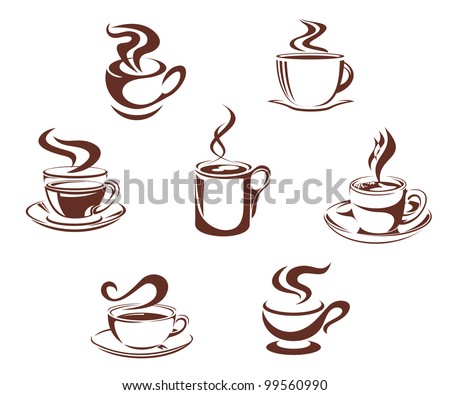 Coffee Cups Set Stock Vector 55226140 - Shutterstock