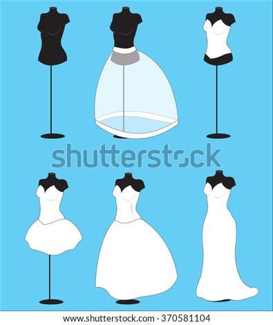 Set Wedding Dress Styles Female Body Stock Vector 285283889 - Shutterstock