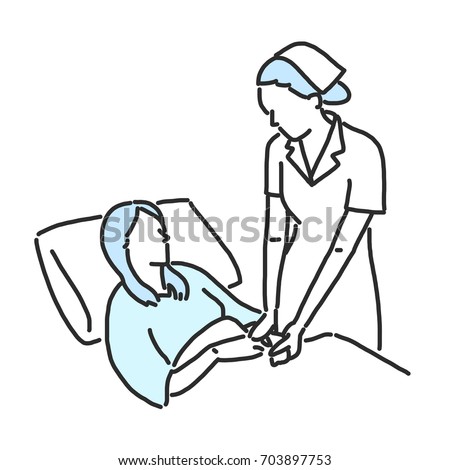  Nurse Line Drawing Hand Drawn Vector Stock Vector 703897753 - Shutterstock