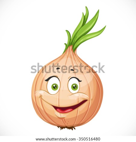 clipart with face onion Stock Onions On Isolated White Smiling Vector Cartoon