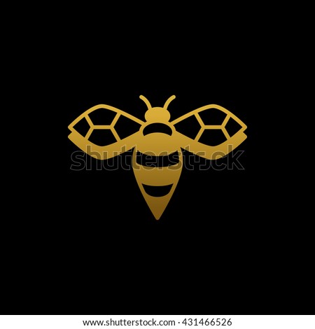 vector logo queen Black Vector Gold 431466526 Bee Stock On Background Logo