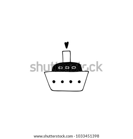 Vector Hand Drawn Object Cruise Ship Logo Element Romantic Clipart For Travel Vector Hand Drawn Object Cruise Ship Logo Element Romantic Clipart For Travel