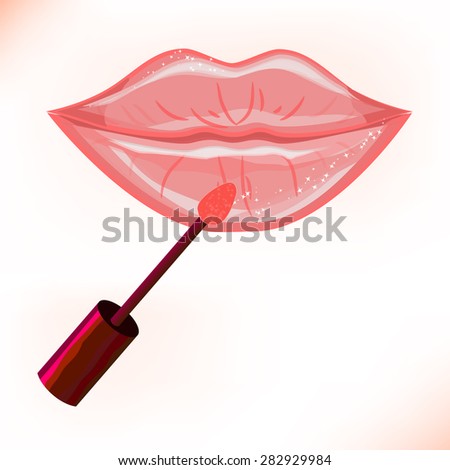 Seamless Background Cosmetic Themes Lips Lipsticks Stock Vector ...