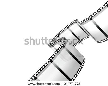 Film strip isolated on white background. 3d illustration