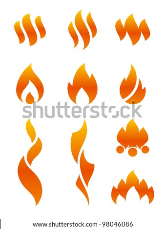 Flame Icons Stock Vector 98046086 - Shutterstock