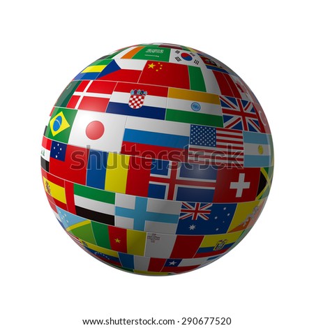 Flags Globe Vector Sphere Flags World Stock Vector 119419429 - Shutterstock