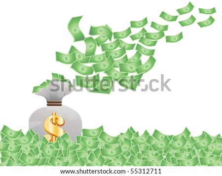 Flying Money Stock Vector (Royalty Free) 55312711 - Shutterstock