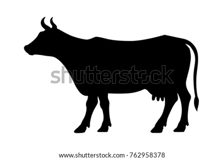 Zebu Vector Silhouette On White Background Stock Vector 324418883 ...