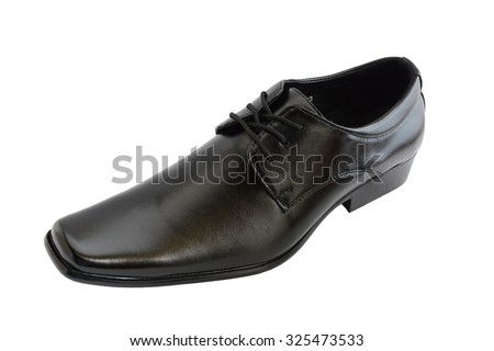 The black man's shoes isolated on white background.