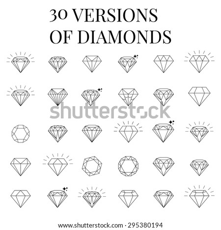 Diamond icons set, design