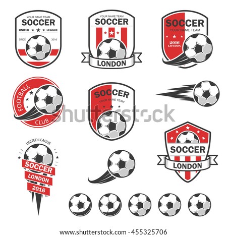 Set Football Logos Stock Vector 455325706 - Shutterstock