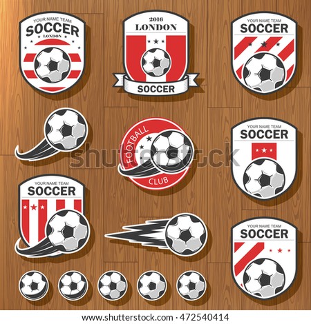 Set Football Logos Stock Vector 455325706 - Shutterstock