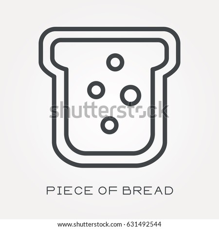 Line icon piece of bread