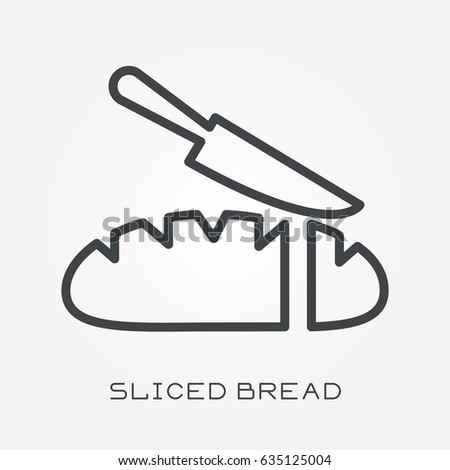 Line icon sliced bread