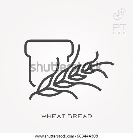 Line icon wheat bread