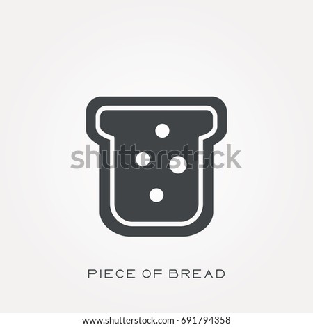 Silhouette icon piece of bread