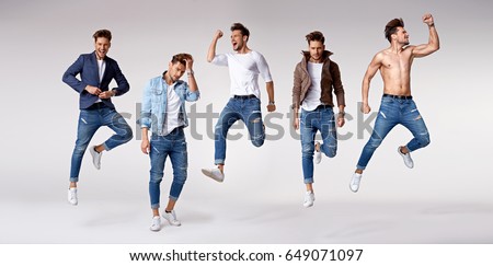 Multiple portrait of a handsome and muscular athlete