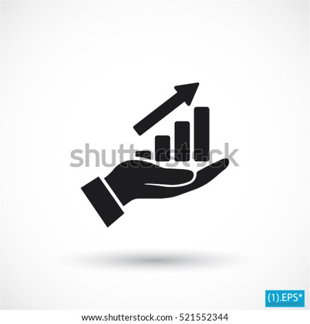 in the hands of the Infographic icon, vector . 10 EPS