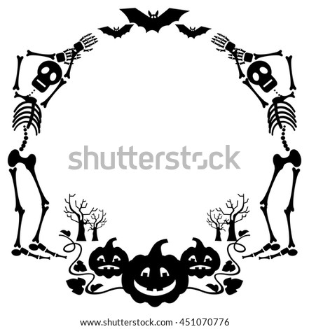 Download Round Halloween Frame Skeleton Vector Clip Stock Vector ...