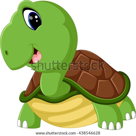 Cute Happy Sea Turtle Vector Illustration Stock Vector 102231100 ...