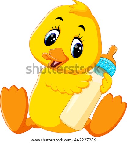 Cute Baby Duck Cartoon Stock-vektorgrafik 442227286 - Shutterstock