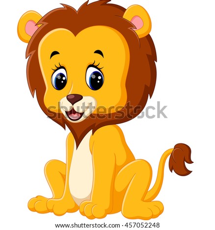 Cute Baby Lion Cartoon Stock Illustration 134934311 - Shutterstock