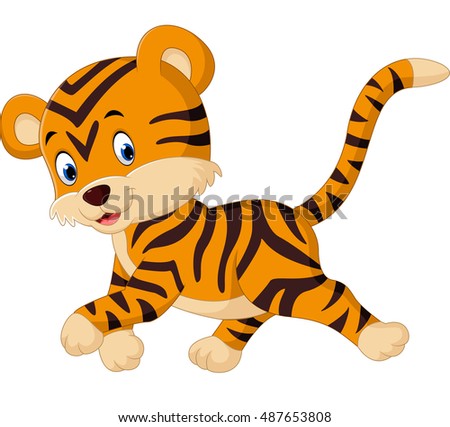 Cute Female Tiger Cartoon Stock Vector 198332114 - Shutterstock