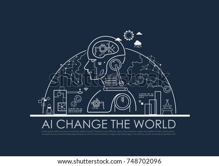 mobile t vector logo Intelligence Artificial Concept World Change Stock AI