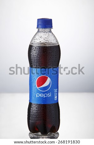 Kuala Lumpur,Malaysia 9th April 2015,Pepsi soft drinks. Pepsi is a carbonated soft drink produced and manufactured by PepsiCo Inc. an American multinational food and beverage company