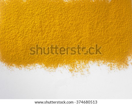 turmeric powder on the white background