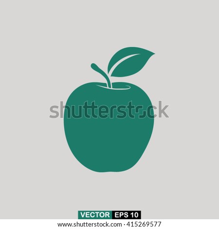 green apple on a gray background