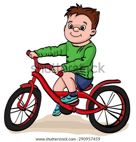 Boy On Bike Stock Vector 290957459 - Shutterstock