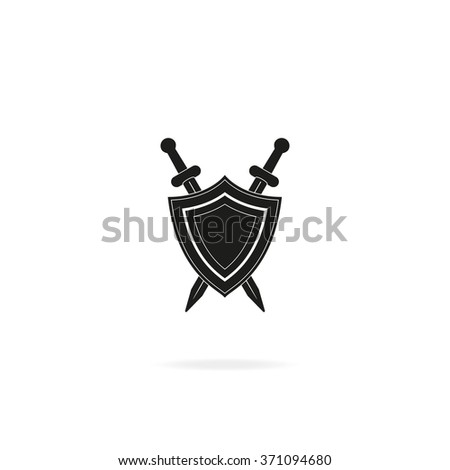 3d Crossed Swords Shield Heraldry Logo Stock Vector 571253086 ...