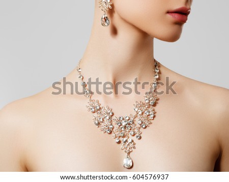 With Necklace Beautiful Woman On 98