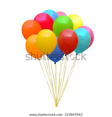 An illustration of a set of colourful birthday or party balloons