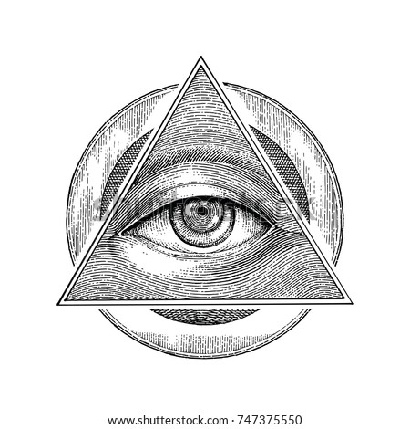 Handdrawn Eye Providence All Seeing Eye Stock Vector 412591147 ...