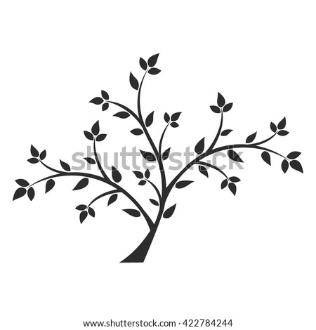 Tree Branches Silhouette Isolated Over White Stock Vector 97668254 ...