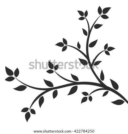 Tree Branches Silhouette Isolated Over White Stock Vector 97668254 ...