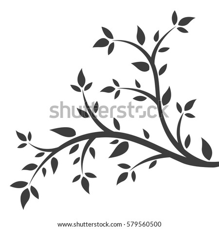 Tree Branches Silhouette Isolated Over White Stock Vector 97668254 ...