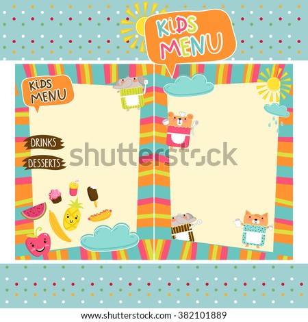 kids menu template