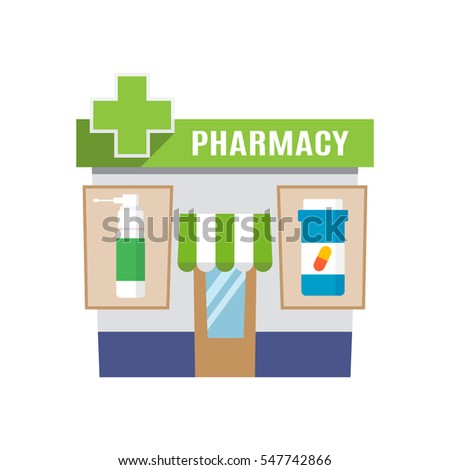 Building Pharmacy Cartoon Style Insulated On Stock Vector (Royalty Free ...