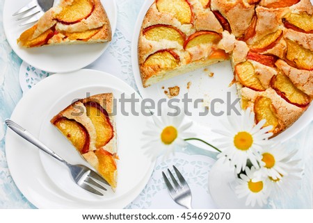Peach pie top view