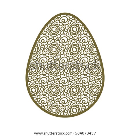 Easter Egg With Abstract Ornament Template For Laser Cutting It Can Be Used To