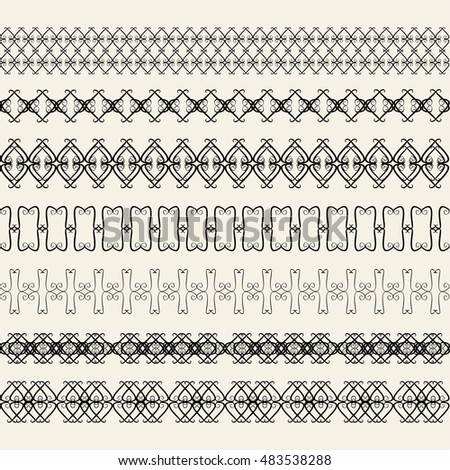 Navajo Border Vector Set Black White Stock Vector 153639860 - Shutterstock