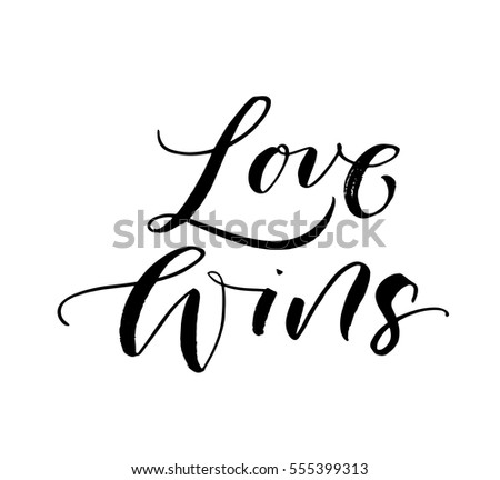 love calligraphy wins Cursive Free Stock S Images, Vectors & Images Royalty